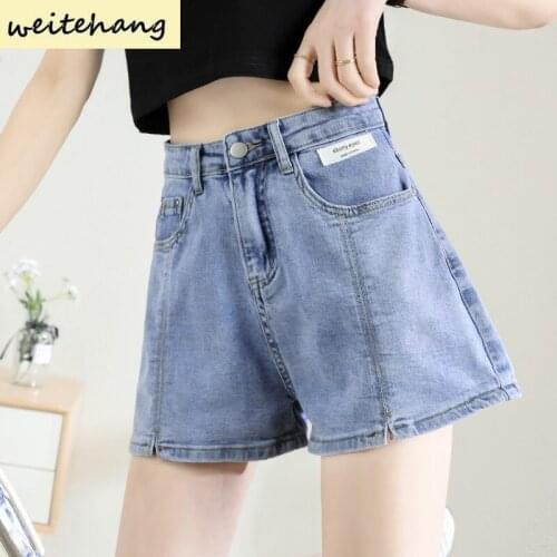 Womes Denim Shorts Classic Vintage High Waist Blue Wide Leg Jeans Female Caual Summer Fashion Shorts All-match Woman Jeans 408