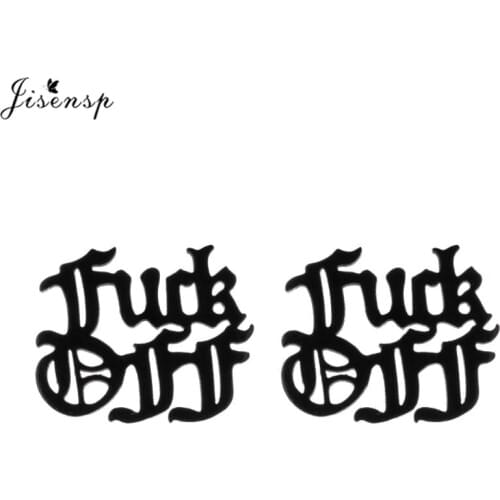 Jisensp Stainless Steel Letter English Words Stud Earrings Fashion Jewelry for Women Vintage Female Earrings Femme Brinco