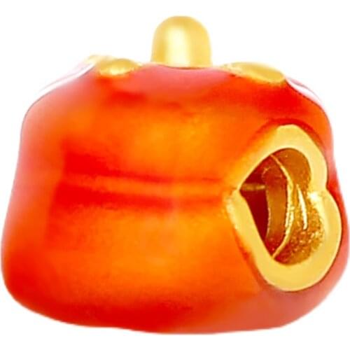 1pcs New 3D Hard Gold Bracelet 24K Yellow Gold Persimmon Bracelet Bring Lucky For Children