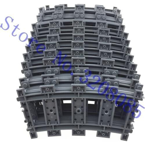 10pcs/lot City Trains Train Track Rail Curve Rails Building Blocks Set Bricks Model Kids Toys Compatible