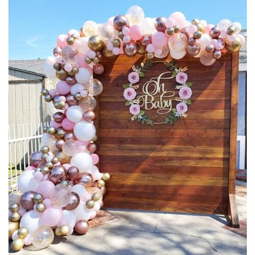 182pcs/set Balloon Garland Arch Baby Pink Metal Rose Gold Global For Girl Birthday Wedding Party Decoration Baby Shower Supplies
