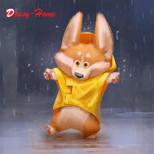 5D Diamond Painting Cross Stitch Animals Diamond Embroidery Cartoon Fox Full Square Rhinestone Pictures Home Decor