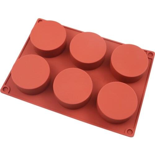 6 Even Small Cylindrical Silicone Cake Mold Cold Process Soap Mold Chocolate Mould Xg344