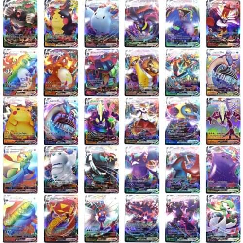 60PCS Pokemon Cards Anime English Cards Non Repeat Pokemon Kaarten Shining Battle Carte Trading Pikachu Mewtwo Children Toys