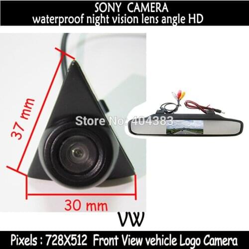 Car front View Camera With 4.3" Car front view Mirror Monitor for volkswagen VW GOLF Bora Jetta Touareg Passat Lavida PoloTiguan