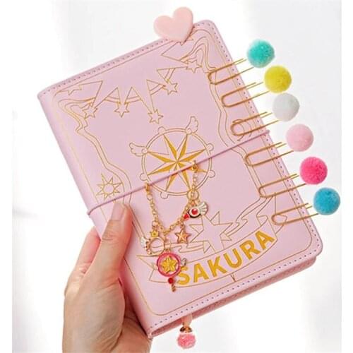 Anime Card Captor Sakura Handbook Looseleaf Diary Notebook School Season Cosplay Girly Heart Handbook Set Accessories