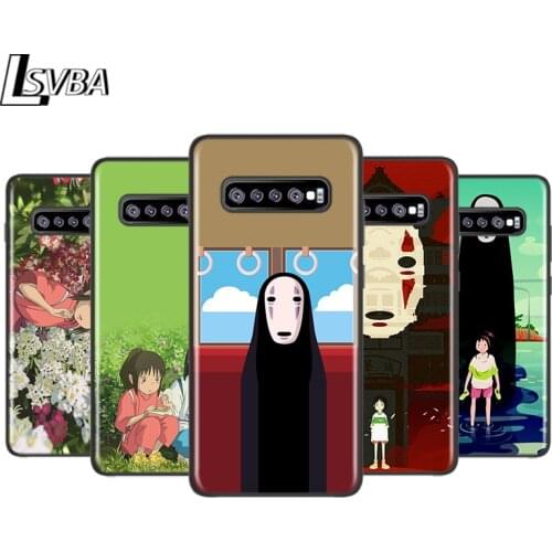 Cartoon Spirit Away for Samsung Galaxy Note 20 Ultra 10 9 8 Pro S10E S10 5G S9 S8 S7 Plus Bright Black Phone Case Capa