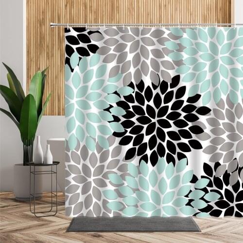 Color Geometric Figure Shower Curtain Simple Art Background Home Decoration Waterproof Bathtub Screen With Hooks Bath Curtains