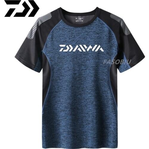 Daiwa Fishing Clothing Summer Cotton Tshirt Short Sleeves Outdoor Sport Wear Quick Drying Breathable Mens Shirt Fishing Clothes