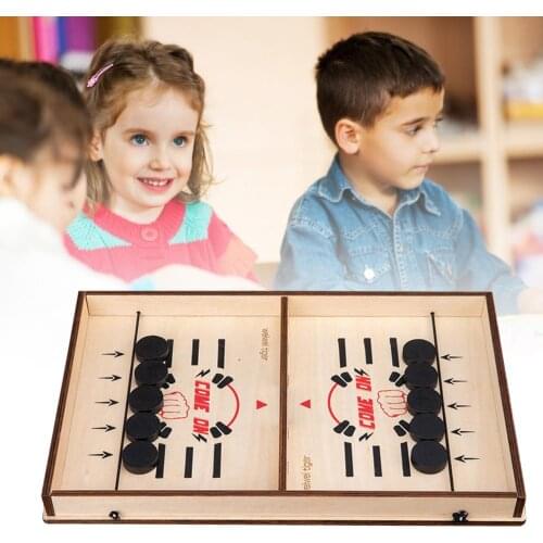 Wooden Ice Hockey Game Fast Sling Puck Game Bouncing Chess Bouncing Parent-Child Interaction Tabletop Puzzle Board Games