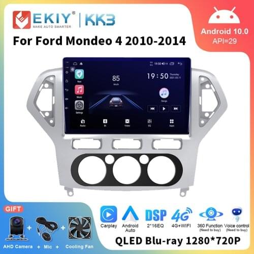 EKIY Android 10 Car Radio For Ford Mondeo 4 2010-2014 Multimedia GPS Navigation Stereo Audio Video Player Head Unit No 2 Din DVD