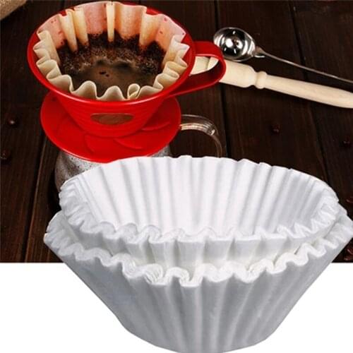 50pcs Basket Coffee Filters For 1-4cups No Bleach Environmental Filter Paper Natural Brown For Drip Coffee For Barista