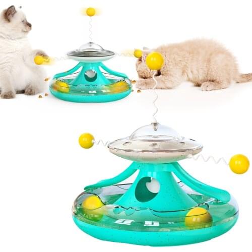 Ball Track Cat Toys Interactive Leaky Turntable Leaking Toys Supplies For Cats Kittens Catnip Teaser Pets Cat Accessories