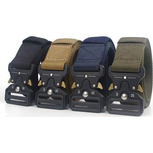 Classic Tactical Outdoor Belt Quick Release Buckle Unisex Nylon Canvas Military Training Belt Men High Quality Designer Belts