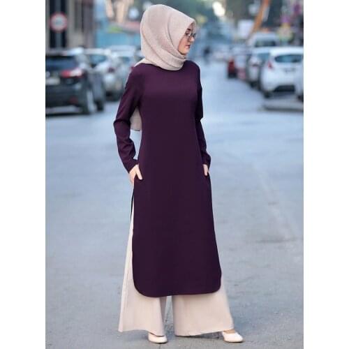 Ramadan turkey Two Piece Sets Tops and Pants Women Muslim Abaya Split Abaya Dresses Moroccan Kaftan Islamic Clothing Dress Sets