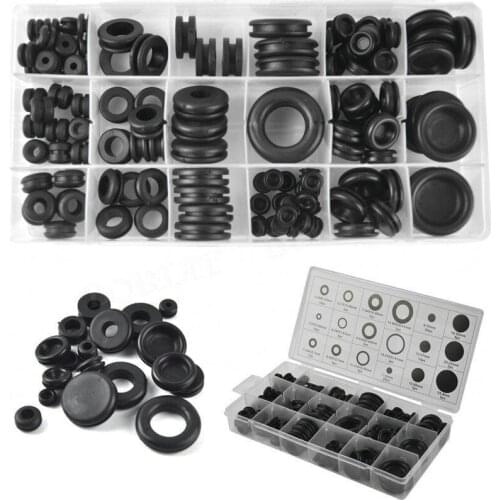 125Pc Rubber Grommet Assortment Firewall Hole Plug Set Electrical Wire Gasket