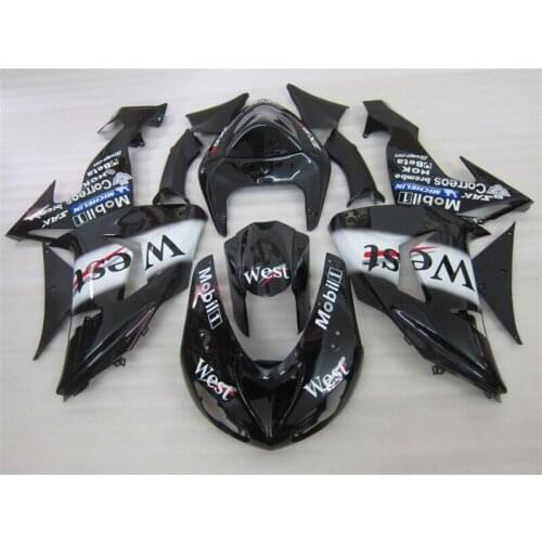 Custom painted Fairing kits for Kawasaki ZX10R 2006 2007 white black West NINJA ZX 10R 06 07 ABS motorcycle fairings VR4