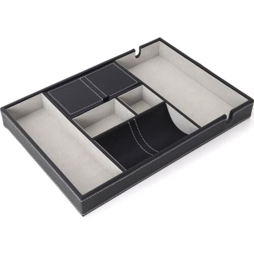Valet Tray for Men EDC Nightstand Table Charging Station Catch All Dresser Tray