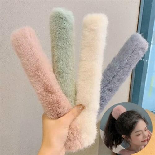 Cute Slap Ring Wrist Plush Bracelet Hair Ring Sweet Cute Autumn and Winter Children Girls Faux Fur Hair Ring Hair Accessories