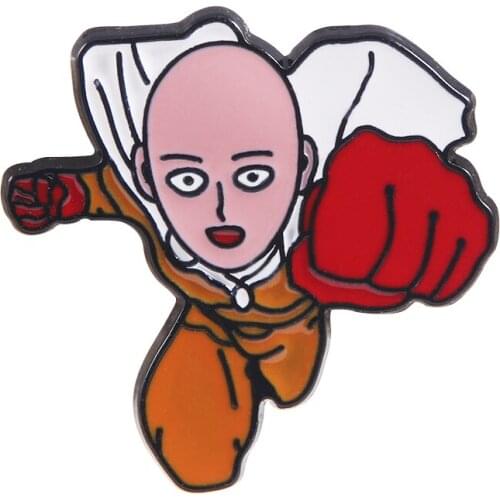 Anime One Punch Man Cartoon Brooches Pins Saitama Enamel Collection Clothes Lapel Pin Backpack Badge Collar Accessories Jewelry