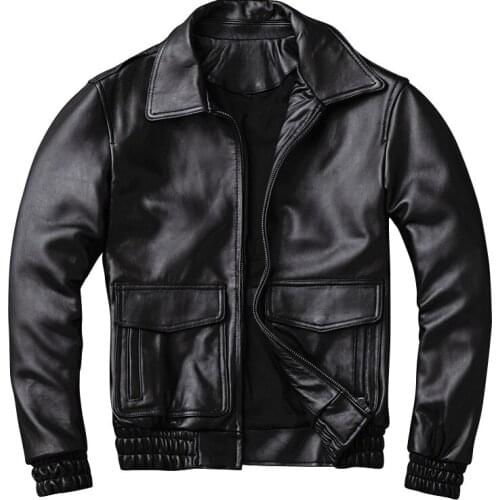 Air Force Automotive Genuine Leather Jacket Coats For Men New Zealand Sheepskin Leather Jackets Flight Mens Suit Coats 4XL 5XL