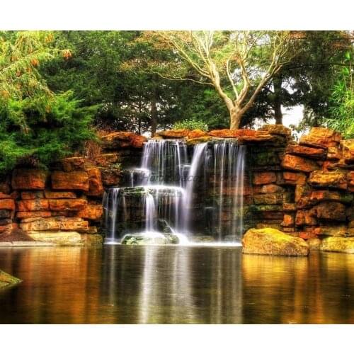Waterfall Landscapes 5D Square trees drill Diamond Painting Embroidery pattern Cross Stitch kits Mosaic crafts room Decors
