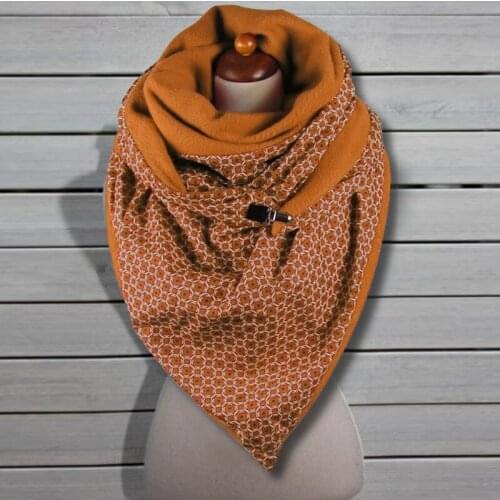 Autumn Winter Fashion Women Scarf Dot Printing Button Soft Wrap Casual Warm Scarves Shawls Women Shawls Pleated Outdoor Scarves