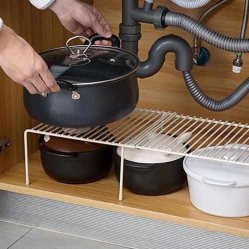 Kitchen telescopic wrought iron kitchen shelf, household cabinet storage rack, household bookshelf, dish rack, kitchen utensils