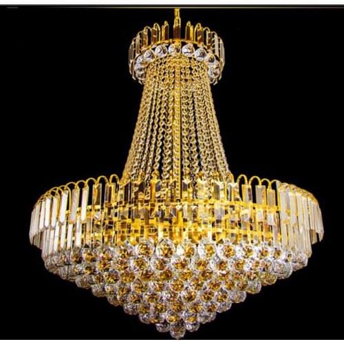 Luxury European Gold Crystal Streets Lobby Living Room Dining Room Restaurant Villa Duplex House Crystal Chandelier