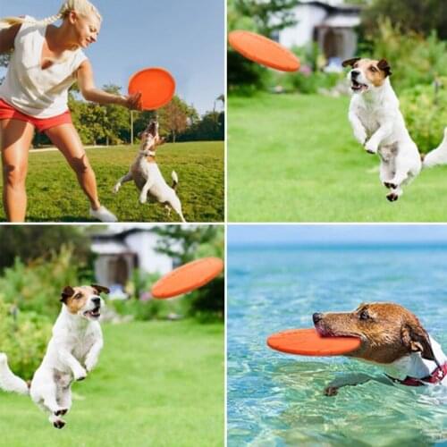 Pet Dog Toys Natural Rubber Funny Puppy Flying Discs Toy Dogs Training Plate Home Pets Training Supplies