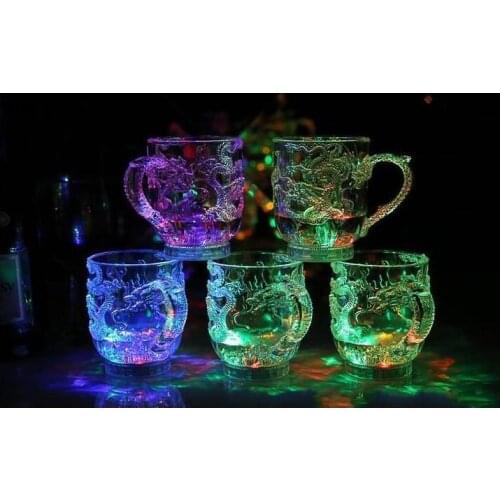 LED Light Luminescence Wine Into The Water Bright Beer Mug Luminous Cup Colorful Bar Cups The Dragon Mugs Individual