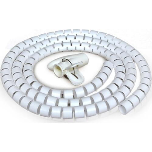 1M Multi-size wire storage tube clamp, cable sleeve organizer, tube cover, wire protector, flexible spiral management device
