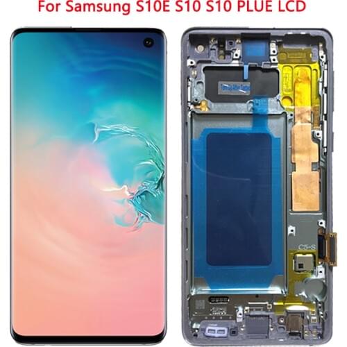 SUPERI AMOLED S10e G790 LCD For Samsung S10 G973 G973F LCD Display With Frame Assembly For S10 Plus G975 G975F LCD Repair
