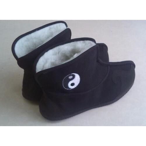 Winter Taoist warm boots Wudang tai chi shoes kung fu Martial arts sneakers taoism cloudhook wushu shoes black high quality
