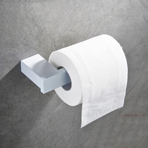 1 Pcs Toilet Paper Holder Bathroom Toilet Roll Stainless Steel Bathroom Accessories Toilet Roll Towel Paper Holder (White)