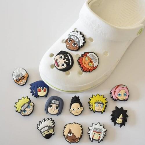 1PCS Cool Japanese Cartoon Children Garden Shoes Decoration PVC Kids Shoe Clog Shoes Charms Birthday Gifts