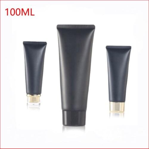 100ML black Empty Soft Tube For Cosmetic Packaging Lotion Cream Plastic Bottle Skin Care Cream squeeze Containers Tube 100pcs