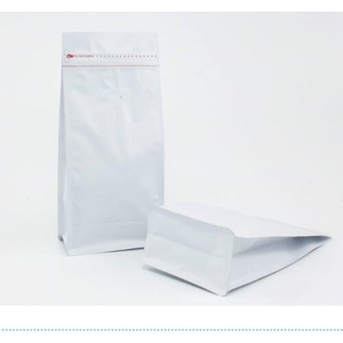 100pcs 1kg white octagonal sealed coffee bean bag DIY food candy gift powder packing bags ziplock large pouch package