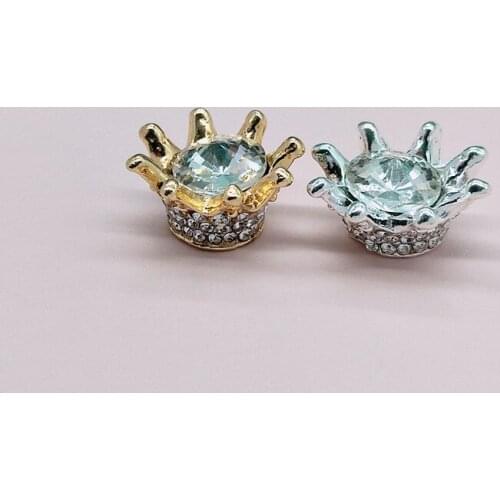 5pcs Alloy Full diamonds inlaid satellite stone big crown diy bridal headdress childrens hair accessories wine material buckle