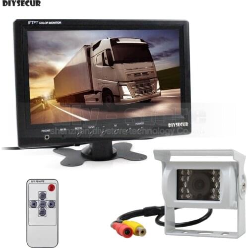 DIYSECUR 12V-24V DC 9" Car Monitor Rear View Kit Backup Waterproof CCD Camera System Kit for Bus Horse Trailer Motorhome