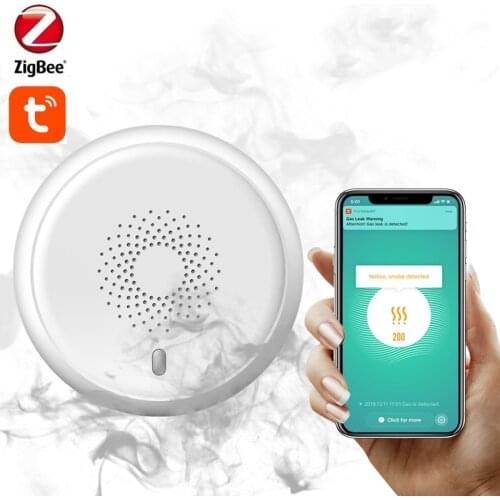 ZigBee Tuya Smart Smoke Detector Wireless Smoke Fire Sensor Smart Linked Smoke Detector Compatible With Tuya Zigbee Gateway Hub