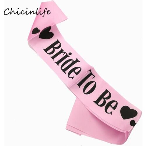 Chicinlife 1pcs Bride To Be Sash Bride Sash Bridal Shower Party Girl Decoration Bachelorette Party Supplies hen party sash