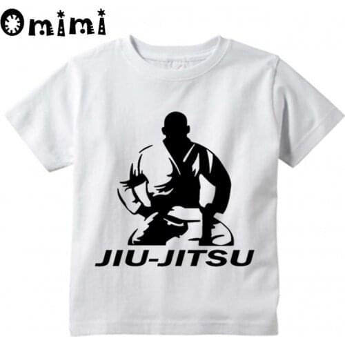 Baby Boys/Girls jiu jitsu Brand Printed T Shirt Kids Short Sleeve Tops Childrens Funny White T-Shirt