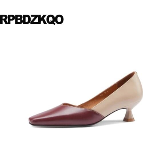 Office Medium Heels 10 42 Multi Colored Square Toe Thin 11 43 Ladies Formal Shoes Kitten Girls Big Size High 2021 Court Pumps