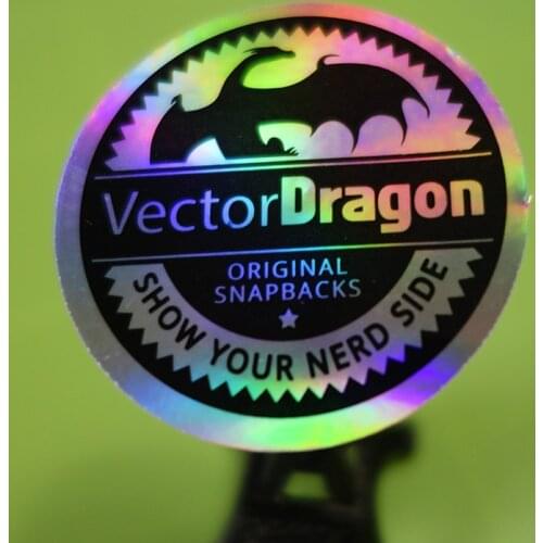 Custom silver hologram sticker hat label for snapback cap with your own logo design