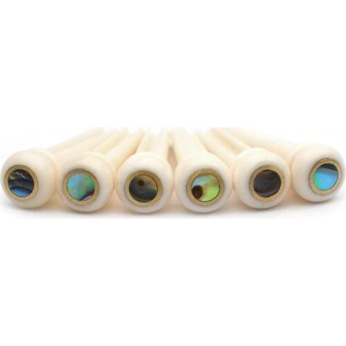 6 pcs/set Natural OX Bone Guitar Bridge Folk Acoustic guitar Pin guitarra strings Peg string Nail Increase sustain abalone shell