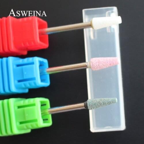 ASWEINA Ceramic Stone Burr Nail Art Nail Drill Bit Korund Material Electric Cutter Tools Nail Files