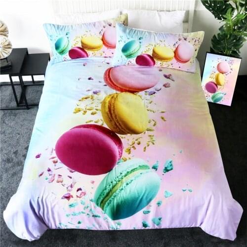 Bedding Set Colorful Kids Girls Duvet Cover 3D Print Comforter Cover with 2 Pillow Case Girls Bedspread Cover