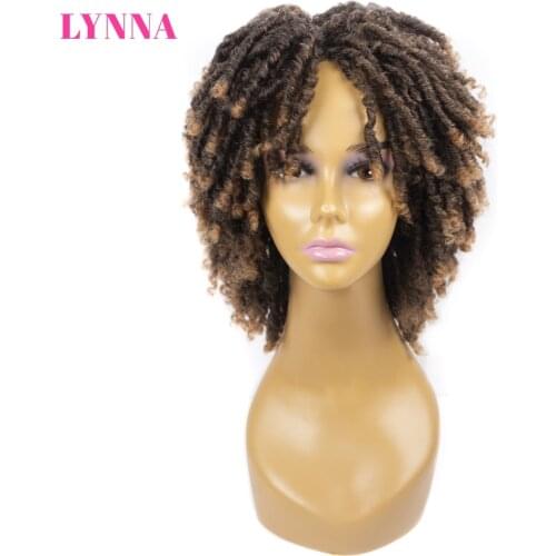 Short Soft Braiding wig for Women Dreadlock Synthetic Short Faux Locs Crochet Twist Hair Wigs with Free Shipping
