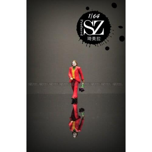 New 1:64 Scale Resin Clown Jie Kun Car Doll Model Car Scene Model Layout Collection Decorative Toys